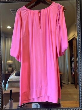 Women’s High-Low Dress in Bright Pink